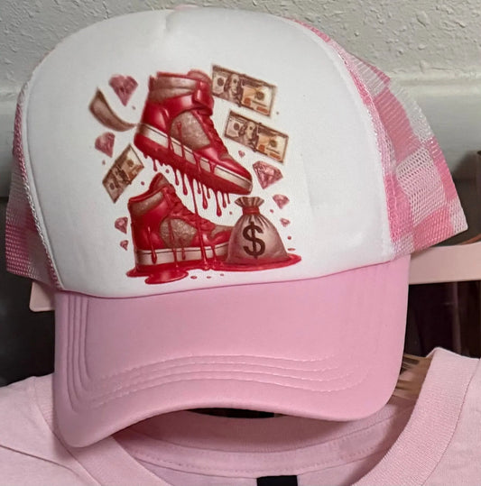 Bloody Shoes(Atlanta ice Trucker Hat) Southern Creations ATL