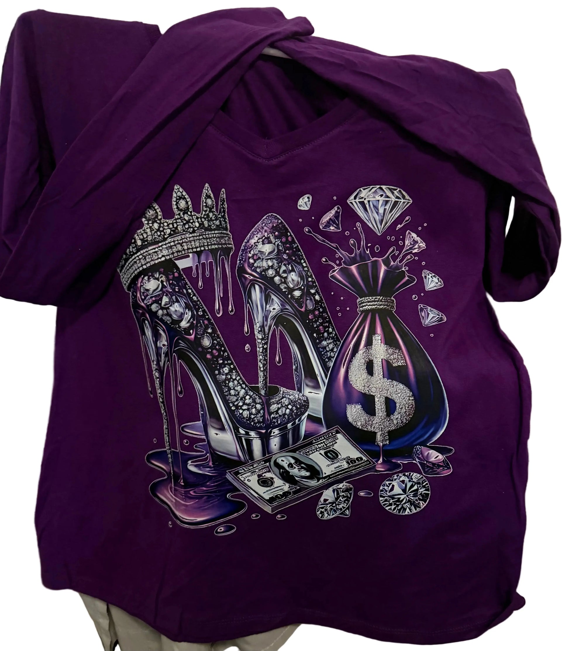 Diamond Queen(Long Sleeve/V Neck)Shirt Southern Creations ATL Southern Creations ATL